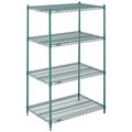 Nexel Wire Shelving, Green Epoxy, 36W X 24D X 63H 24366G